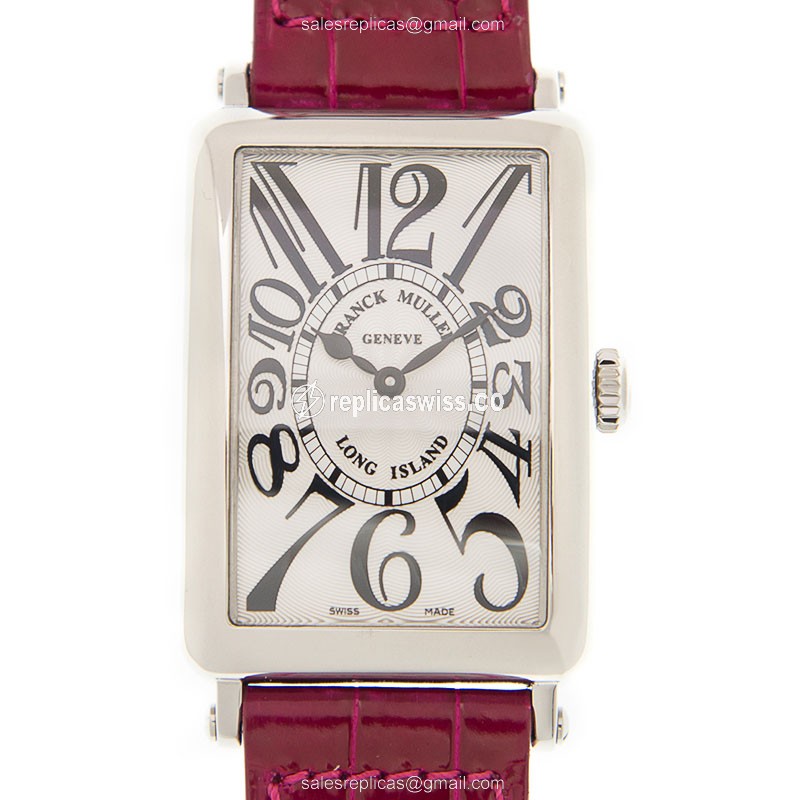 Franck Muller Long Island Replica - Steel - Silver Dial - Red